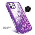 thumbnail image 5 of NageBee Designed for iPhone 12 / 12 Pro with [Built-in Screen Protector] Case MagSafe Compatible With Diamond Wrist Strap Lanyard, Glitter Floating Liquid Cute Case (Purple), 5 of 6