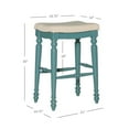 thumbnail image 5 of Linon Marino 30" Indoor Backless Wood Bar Stool, Blue/Natural Linen, 5 of 8