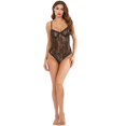 thumbnail image 5 of Women Floral Embroidery See Through Comfortable Bodysuit Plus Size, 5 of 5