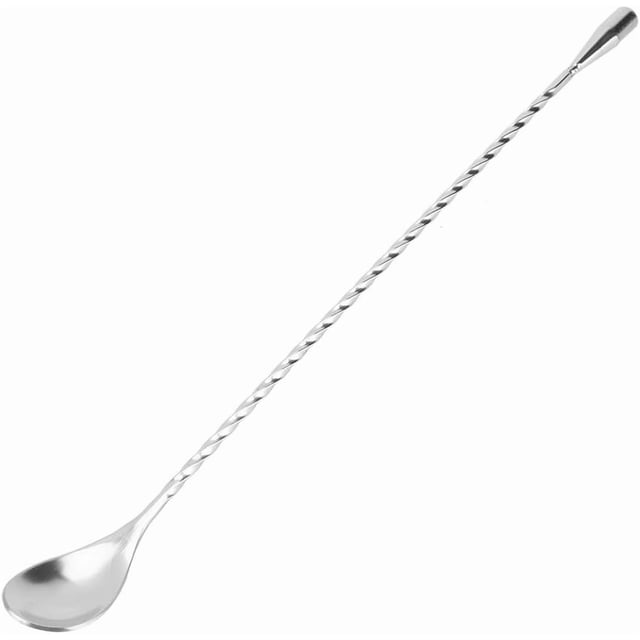 Cucharas de Mezcla, Cuchara de Cóctel de Acero Inoxidable Cuchara de Café Barra de Cóctel de Agitación Cuchara Mezcladora de Mango Largo en Espiral