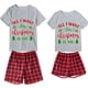 thumbnail image 2 of Conjuntos a juego de pijamas navideños para parejas Todo lo que quiero para Navidad eres tú Conjunto de pijamas cortos para estar en casa para adultos, 2 of 3