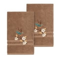 thumbnail image 2 of Authentic Hotel and Spa  Turkish Cotton Blue Bird Embroidered Latte Brown 2-piece Towel Hand Set, 2 of 3