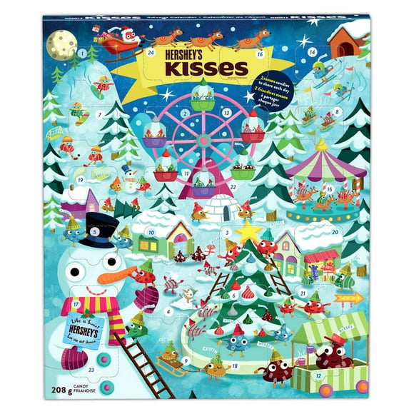 HERSHEY'S KISSES Holiday Candy Advent Calendar, 208g