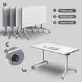 thumbnail image 6 of Folding Conference Table with Wheels 2 Pack 70.8 Inch Flip Top Mobile Training Tables Heavy Duty Spliceable Modular Meeting Room Desk for Office, 6 of 6