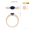 thumbnail image 4 of ANGARA Natural 1.55 ct Blue Sapphire Ring with Diamond Accents in 14K Rose Gold for Women (Size-8x6mm) | September Birthstone, Anniversary, Jewelry Gift for Women | Natural Sapphire Ring, 4 of 9