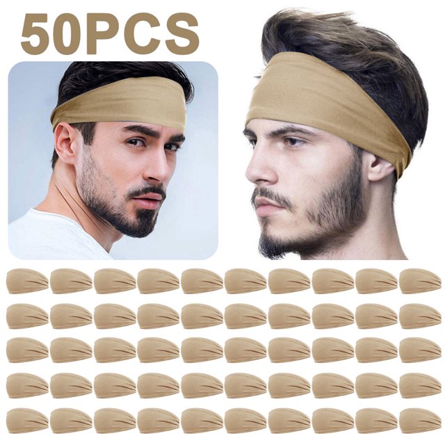 Diadema Hombres Mujeres Fitness Sweatband Elástico Correr Secado rápido Caqui