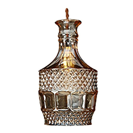 

Retro Adjustable Cable Decanter Glass Pendant Light Chandelier Fixtures Carved Glass Pendant Light D