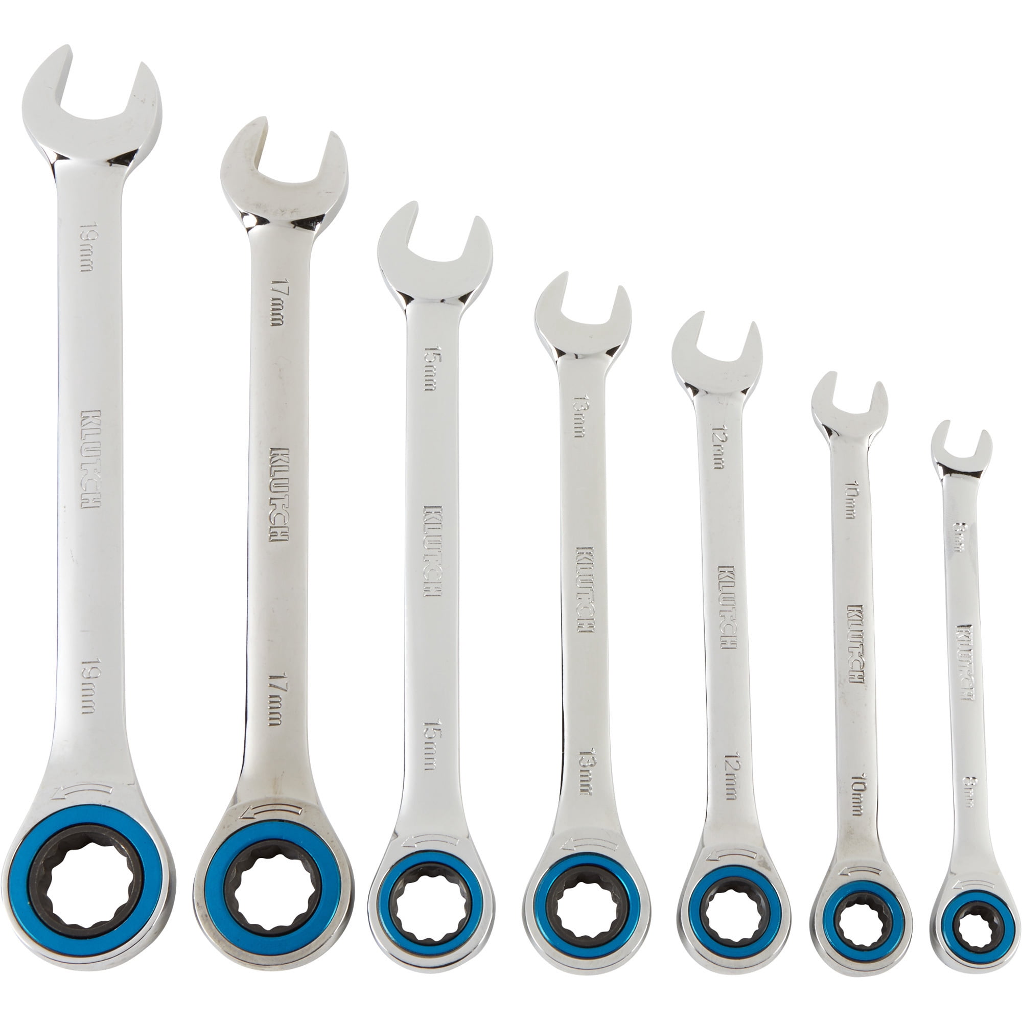 Klutch 0° Gearless Ratcheting Wrench Set, 7-Pc., 12-Pt., Metric