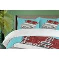 thumbnail image 4 of Ambesonne Sloth Duvet Cover Set, Sloth with Imperial Crown, 2-Calking, Aqua Burgundy Grey, 4 of 7