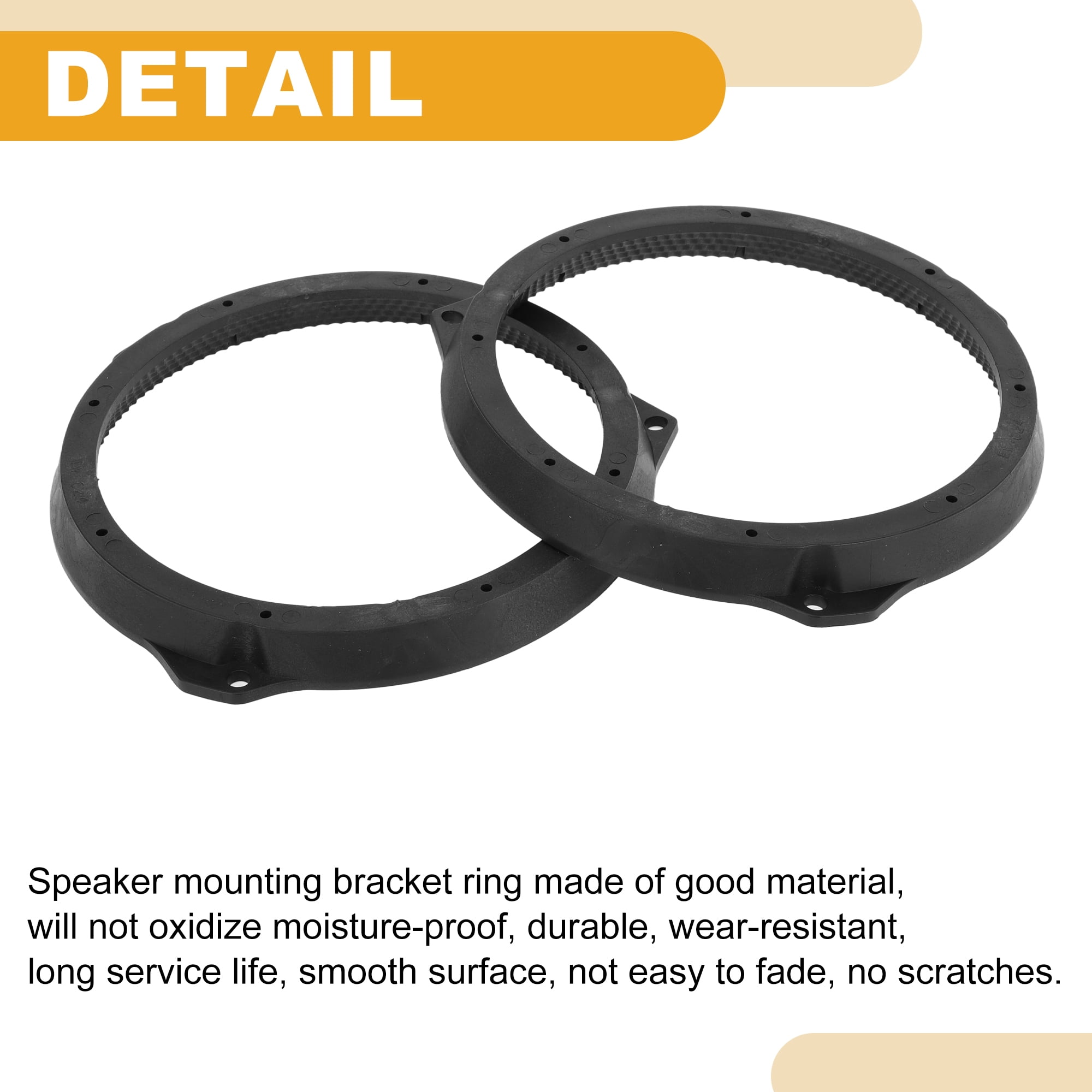 Unique Bargains Speaker Spacer Ring Tweeter Adapter for Ford ABS Black Waterproof