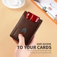 thumbnail image 4 of Cartera RUNBOX Slim de piel con bloqueo RFID, color café, para hombre, 4 of 6