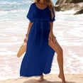 thumbnail image 4 of Women Cover Up, Fashion Short-Sleeve Summer Swimwear Cover-Up Dress In A Solid Color, Featuring A Lightweight, Casual Design Perfect For Beach And Vacation Wear., 4 of 5
