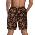 thumbnail image 2 of Lsque Mens Swim Trunks Golden Snowflakes Pattern - Bathing Suit Compression Liner - Beach Swim Shorts Swimwear - (S-3XL) - Stretch Quick Dry -3X-Large, 2 of 9