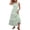 Green, variant on Maxi Dress for Women Striped Lace Trim Wrap Neck Tiered High Low Sleeveless Loose Swing Skirt Lightweight Material
