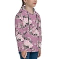 thumbnail image 3 of Fotbe Rose Flowers Pattern Youth Pullover Hooded Sweatshirt, Boys Hoodie, Kangaroo Pocket Hoodie for Kids Girls -Large, 3 of 6
