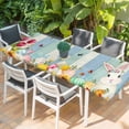 thumbnail image 2 of Easter Bunny Table Cloths for 8 Foot Rectangle Tables, Spring Watercolor Eggs Flower Wood Grain Patio Waterproof Elastic Fitted Tablecloths, Washable Rectangular Table Cover for Camping, 2 of 8