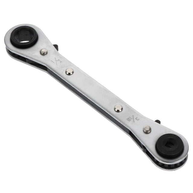 Pneumatic Wrench Dual Headed Air Conditioner Repair for Technicians Silver Chromium Vanadium Steel Quick Ratchet 1Pcs