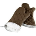 thumbnail image 3 of Lavish Home 69-06-C Oversized Oven Quilted Mittens, Flame & Heat Resistant, Chocolate - Set of 2, 3 of 6