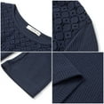 thumbnail image 5 of UVN Blouses for Women Fall Long Sleeve Crewneck Dressy Shirts Casual Waffle Knit Hollow Out Tunic Tops, 5 of 7