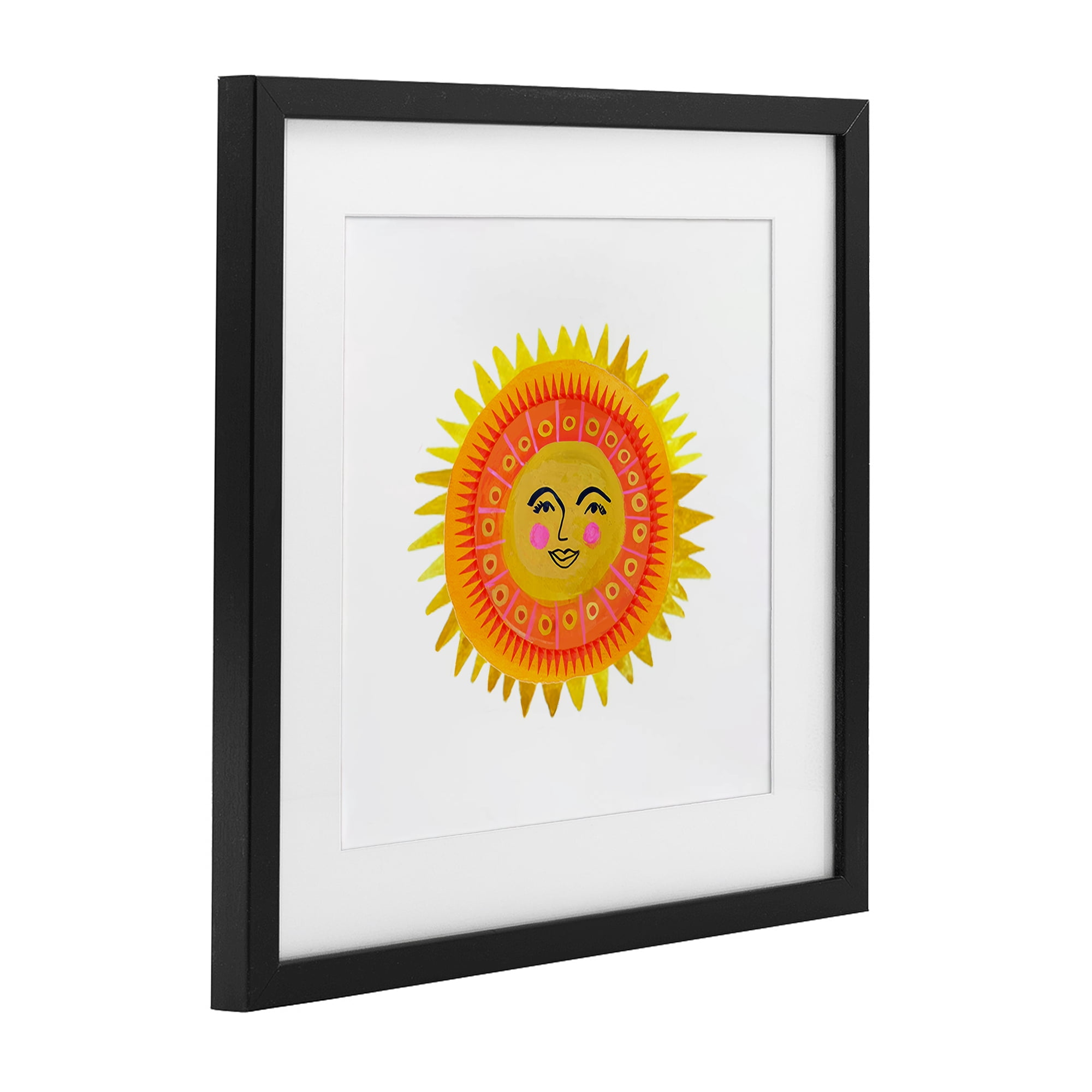 Stupell Industries Eccentric Bohemian Sun Black Framed Print Under Glass, design by Katherine Herrell Studio