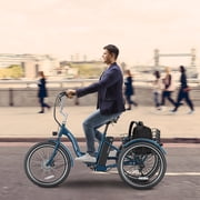 MOONCOOL Adult 24/26 Unisex 3-Wheel Tricycle, 700W Peak Motor, 7 Speeds, 36V 10.4Ah Removable Lithium Battery, 16MPH Max Speed, 40 Miles Range