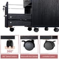 thumbnail image 5 of Black Wooden File Cabinet, 3 Drawer Vertical File Cabinets with 3 Lock,Printer Stand Mobile Storage Cabinet,Filing Storage Drawer for Home,Office,Black(15.75" L x 15.75" W x 26.1" H), 5 of 14
