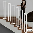 thumbnail image 2 of U-Shaped Stair Handrail, Metal White Decorative Railing for Stairs 7.87*33.46in, 2 of 18