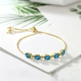 thumbnail image 3 of Gem Stone King 18K Yellow Gold Plated Silver London Blue Topaz and Yellow Citrine Tennis Bracelet for Women (7.78 Cttw, Gemstone Birthstone, Fully Adjustable up to 9 inch), 3 of 4