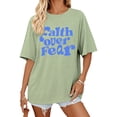 thumbnail image 2 of Ankishi Womens Christian Tshirts Faith Over Fear Crewneck Casual Short Sleeve Cotton Graphic Tees Basic Top Daily Wear, 2 of 7