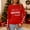 Red, variant on HOMBOM Army Green Tops for Women Christmas Funny Outfits Long Sleeve Snowman Xmas Crewneck Females Blouse