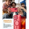 thumbnail image 3 of Étui Magnétique pour iPhone 16 Pro Max avec Protection Complète de la Caméra [Compatible avec Magsafe] [Mat Translucide] Étui de Téléphone Protectrice, Violet, Rouge, 3 of 5