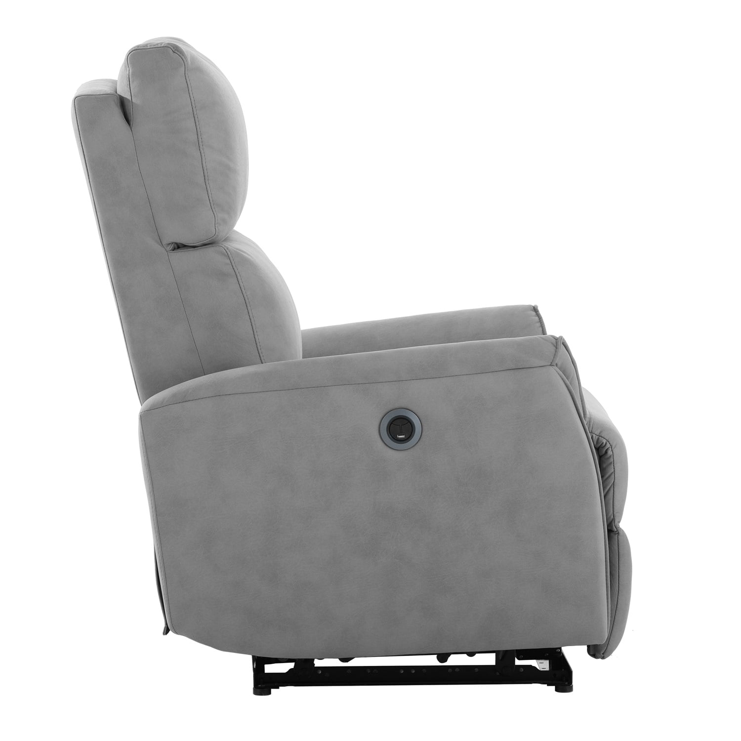 Kadyn Electric Power Recliner Chair, Upholstered Lounge Single Sofa, Home Theater Seating with USB Charging Ports for Living Room Bedroom, Gray