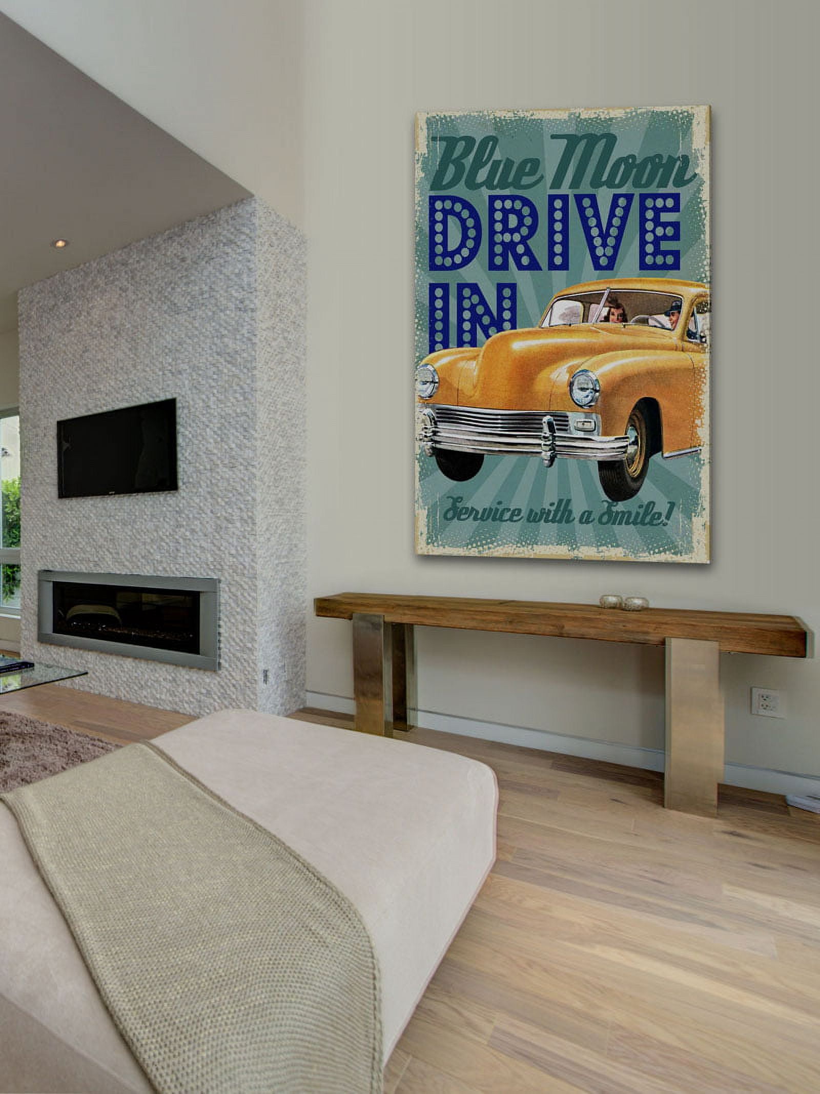 Marmont Hill "Blue Moon Drive In" Painting Print on Canvas