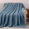 thumbnail image 5 of Throw Blanket for Couch - Gentle Soft Cozy Blanket for Women, Cute Flannel Throws for Girls, Room Home Dorm Decor, Birthday Gifts for Women Men Mom Teacher Gifts, Light Blue, 16x40 Inches, 5 of 8