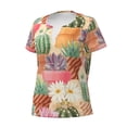 thumbnail image 2 of Naloa Succulent And Cactus Print T-Shirts Short Sleeve V Neck Tees for Women Fashion Tops Trendy Lightweight Soft Casual Summer Outfits Clothes, 2 of 5