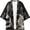 style1, variant on Multi Color Crane Print Men's Japanese Style Kimono Bathrobe for Daily Loungewear