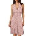thumbnail image 1 of Women Summer Sleeveless Neck Lady Summer Dress Spring Boho Floral with Linen Dress for Women Summer Pocket Elastic Waist Ruffle Womens Dress Mini Dresses, 1 of 5