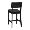 thumbnail image 4 of Linon Torino Full Back Wood Counter Stool, 24" Seat Height, Black Finish with Dark Brown Fabric, 4 of 9