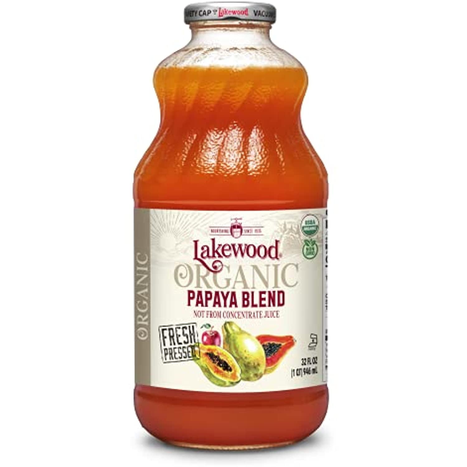 Lakewood Organic Fresh Blends Papaya (1 X 32 Fl Oz)