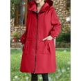 thumbnail image 4 of Wensltd Womens Rain Jacket Waterproof Outdoor Raincoat with Hood Lightweight Travel Jackets Zip Up Windbreaker, 4 of 5