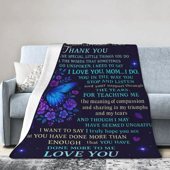 Mothers Day Birthday Gifts for Mom from Daughter Son, Mother's Day Birthday Gifts for Mom, Mother Day Best Gifts for Moms Blanket, Soft Cozy Red Butterfly Throw Blanket for Couch 50x40