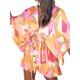 thumbnail image 3 of SAYOO Vestido Casual con Cuello en V para Mujer, Manga Media Hoja/Floral/Estampado Irregular Patrón Botón Pecho Cintura Elástica Falda de Una Pieza SAYOO casual, 3 of 9