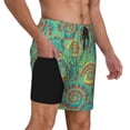 thumbnail image 2 of Naloa Colourful Tie Dye Print Men Swim Trunks with Compression Liner ,Board Shorts,Men's Swim Shorts with Drawstring and Elastic Waistband-Large, 2 of 6