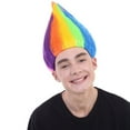 thumbnail image 4 of HPO Adult Unisex Rainbow Color Straight Cosplay Halloween Troll Wig, Synthetic Soft Fiber Hair,, 4 of 8