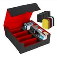 thumbnail image 2 of 2X Trading Card Storage Box,4 Rows Card Deck Case ,Magnetic Closure Card Box for Game Cards Black&Red,2 x card box 8 x Sponges 48 x card separators (Random Color, don't accept the specified color), 2 of 6