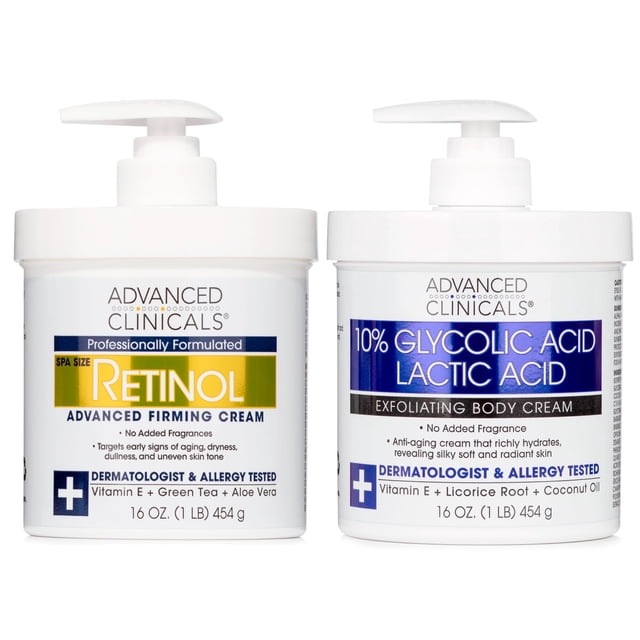 Loción corporal Advanced Clinicals Retinol + 10% de ácido glicólico