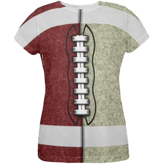 Fantasy Football Team Maroon and Gold All Over Womens T Shirt Multi SM