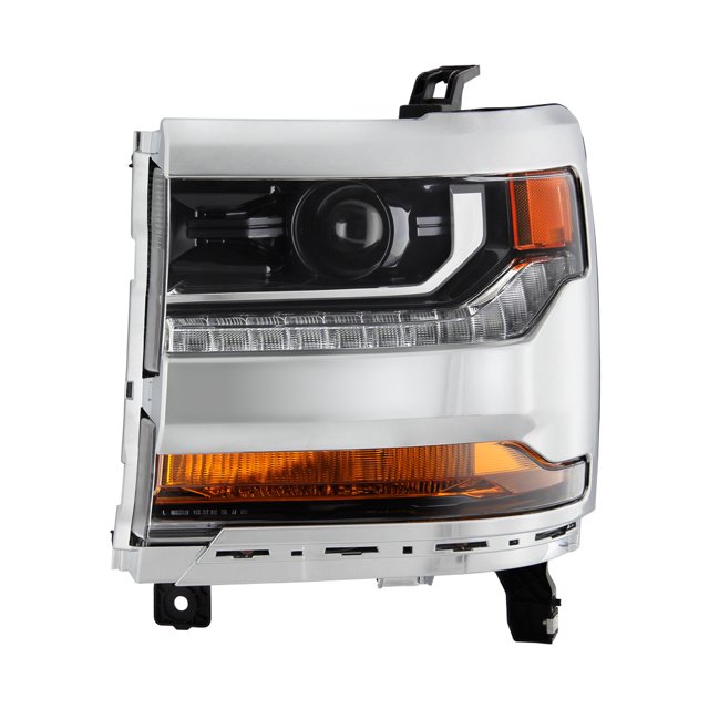Spyder Automotive Headlight Assembly 9049729 OE Beam; Chrome Housing; Clear Lens With Amber Reflectors; Halogen; DOT/SAE Approved; Single