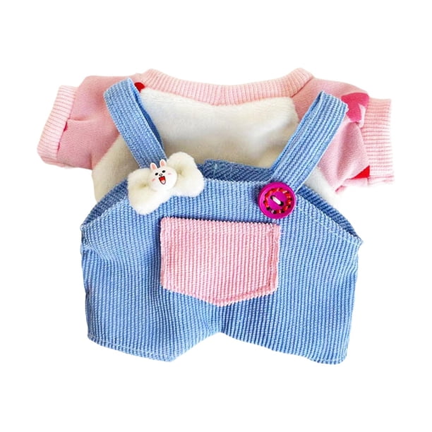 Ropa de muñeca de peluche de 20 cm, ropa de animales de peluche, ropa suave mono de conejito