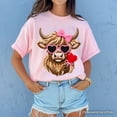 thumbnail image 5 of Highland Cow Faux-Yarn Valentine T-Shirt, Cute Knit Coquette Tee, 5 of 10